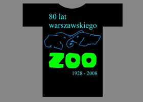 projekt koszulki 80 lat warszawskiego zoo